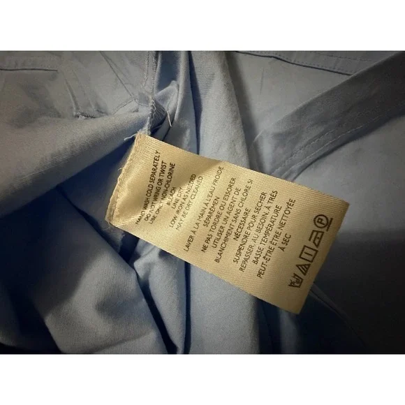 NWT Anthropologie Maeve Poplin Mini Shirt Dress Sz XL Sky Blue Long Sleeve $148 - Picture 10 of 15